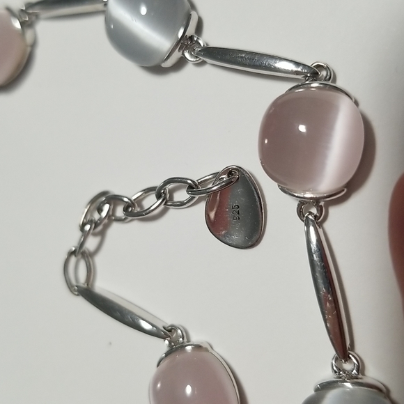 Unbranded Silver Bracelet With Grey and Pink Stones - Picture 6 of 9